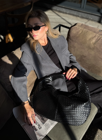 Sac slouchy oval noir