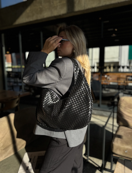 Sac slouchy oval noir