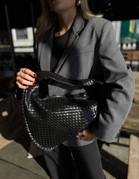 Sac slouchy oval noir