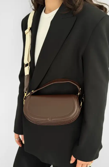 Sac mini Zara marron foncé