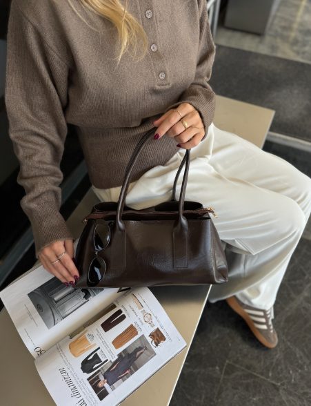 sac cuir zoa  marron foncé