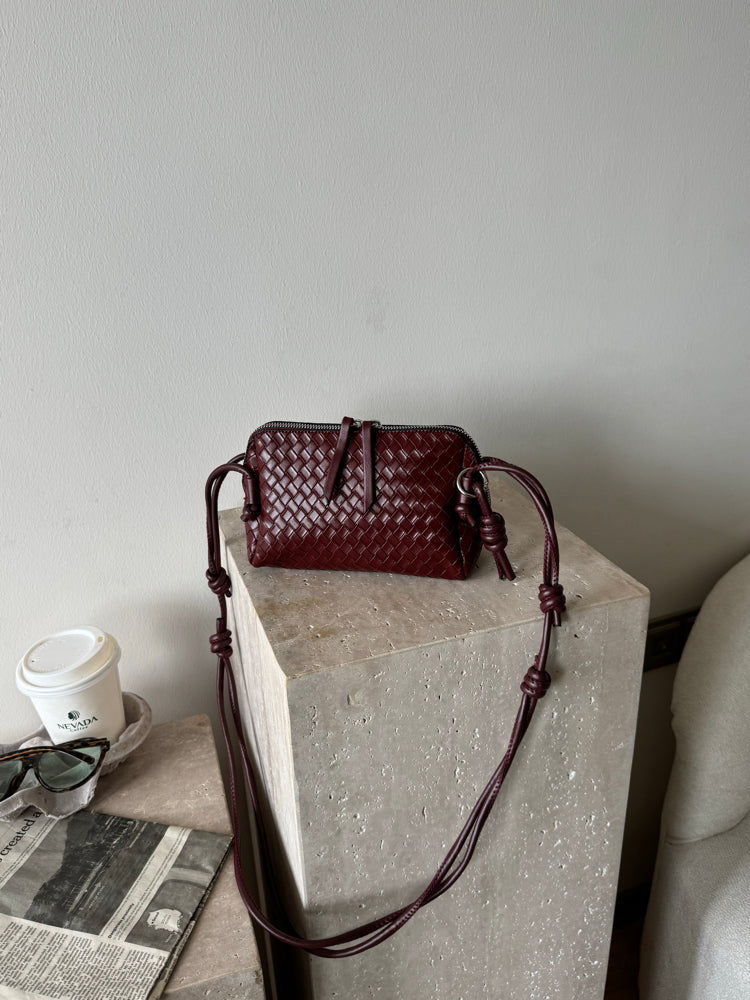 Pochette bottega en bordeaux