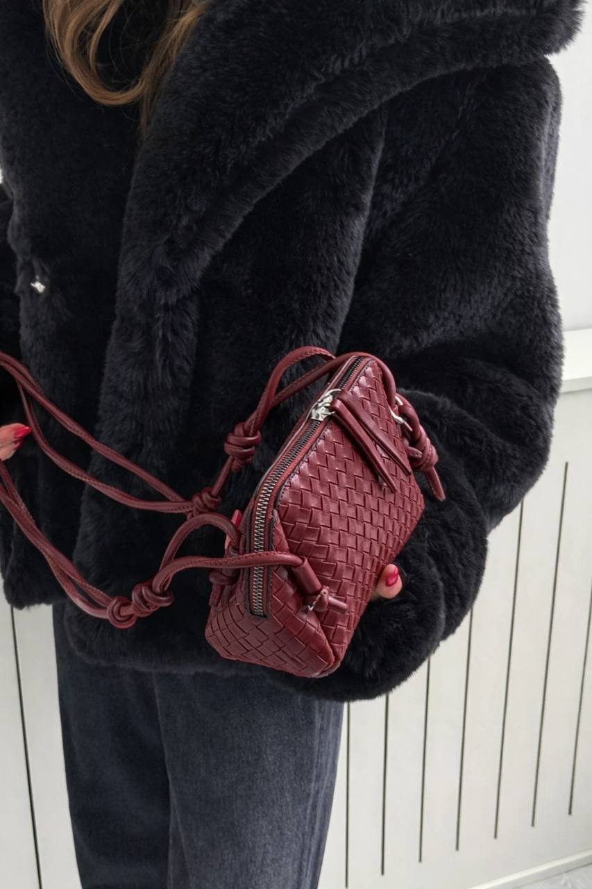 Pochette bottega en bordeaux