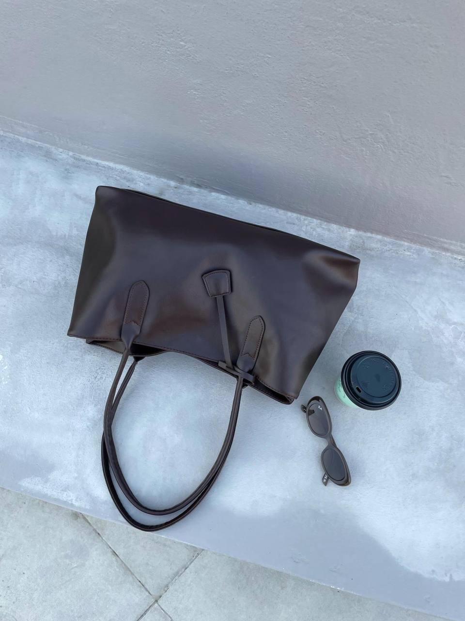 sac en cuir  bella marron foncé