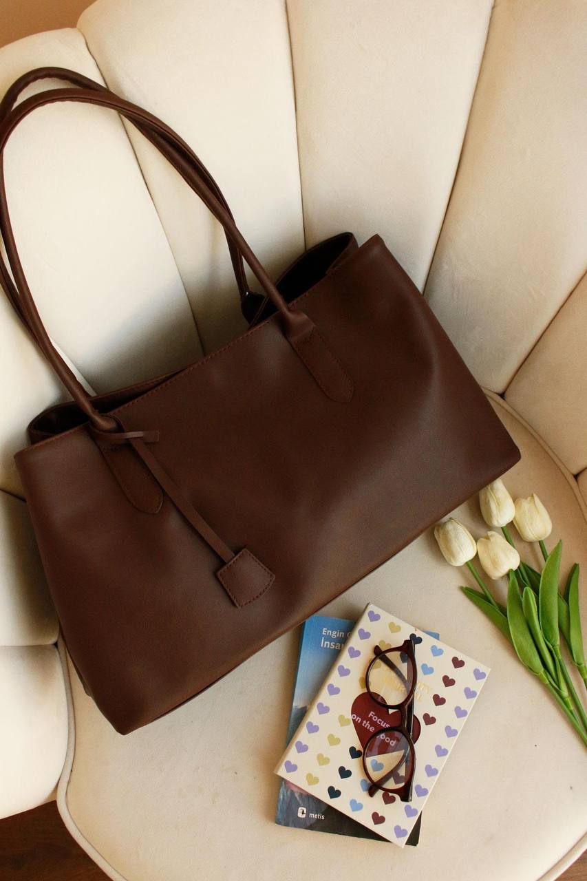 sac en cuir  bella marron foncé