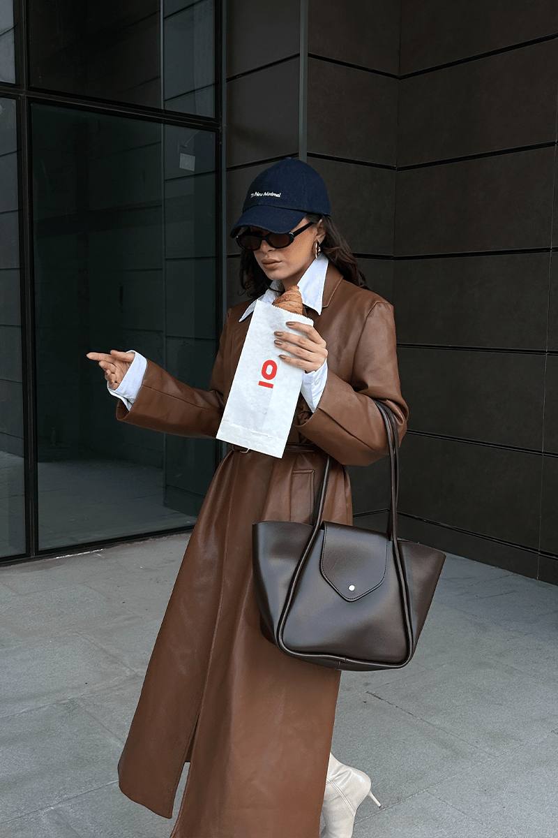 Sac Petre marron +pochette