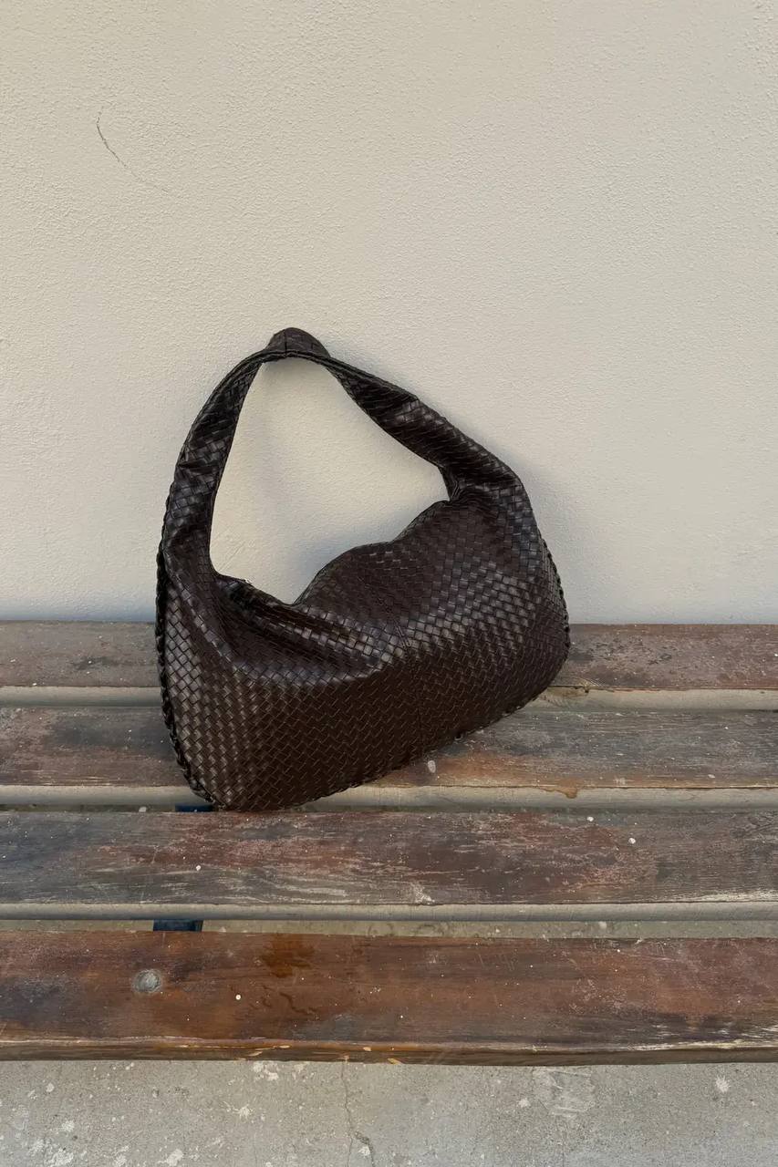 Sac slouchy oval marron foncé