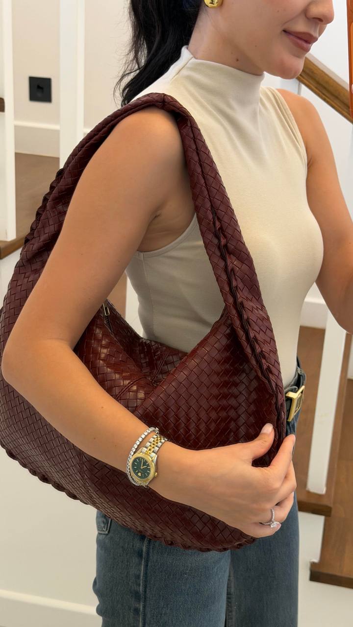 Sac slouchy oval bordeaux