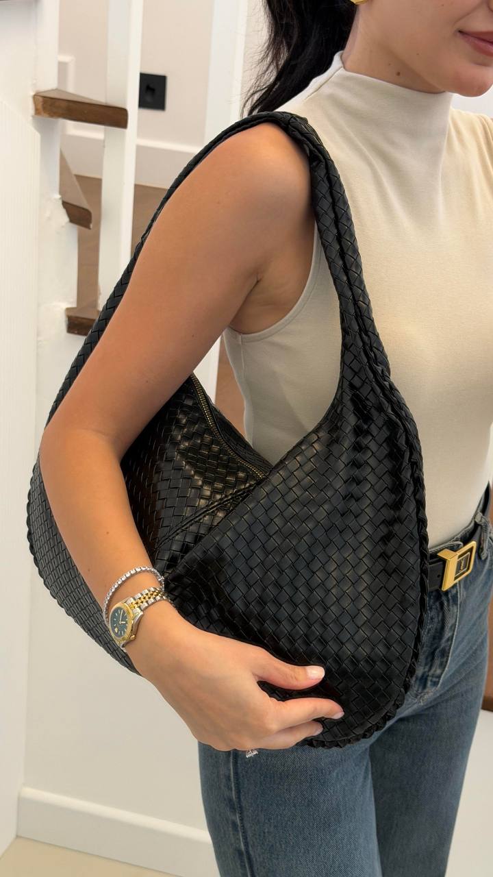 Sac slouchy oval noir