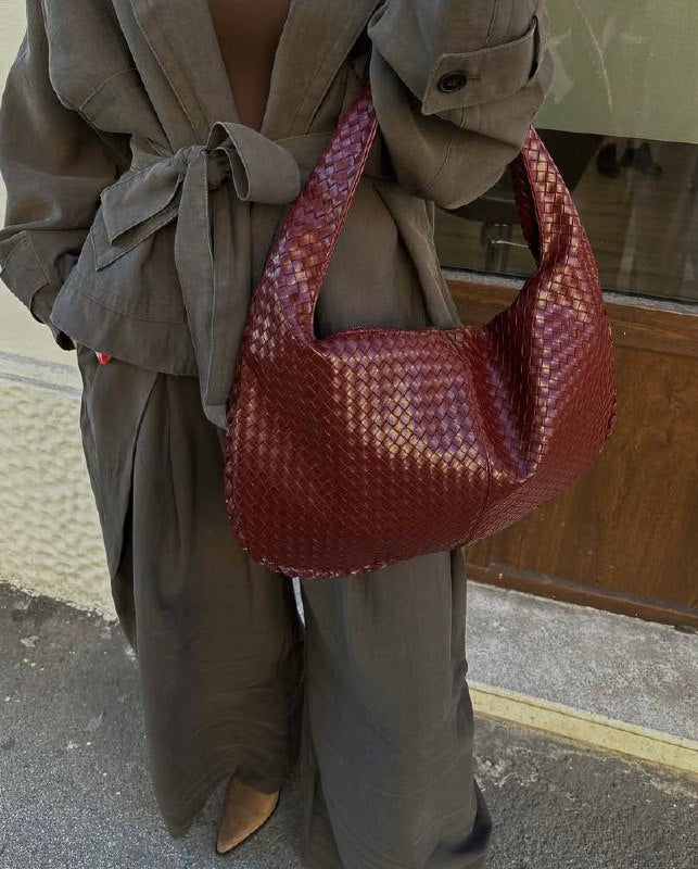 Sac slouchy oval bordeaux